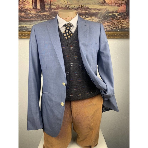 38R NWT Indochino Custom Baby Blue Blazer - Suit Jacket - Picture 8 of 13